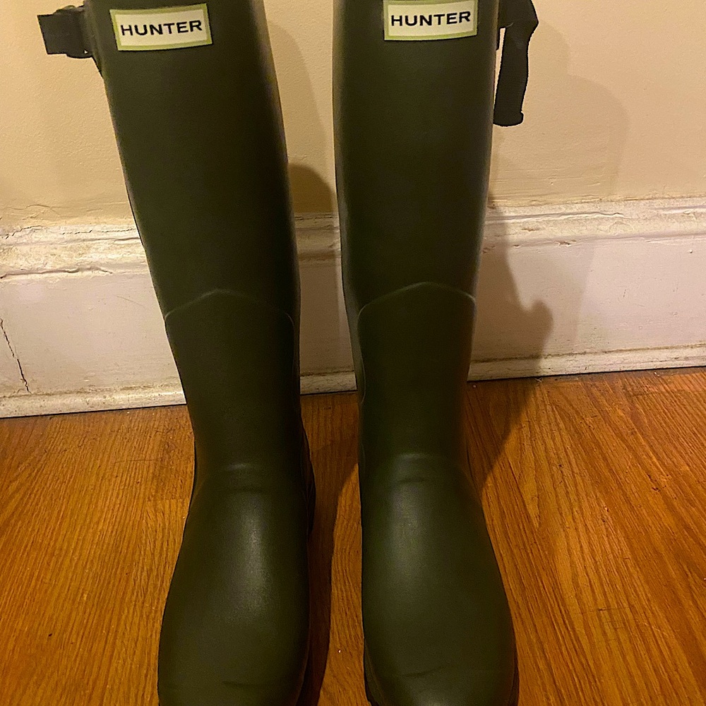 Tall green hunter boots